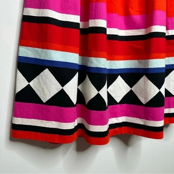 Kate Spade Geo Border Poplin Midi Skirt Size 0 - Picture 6 of 13